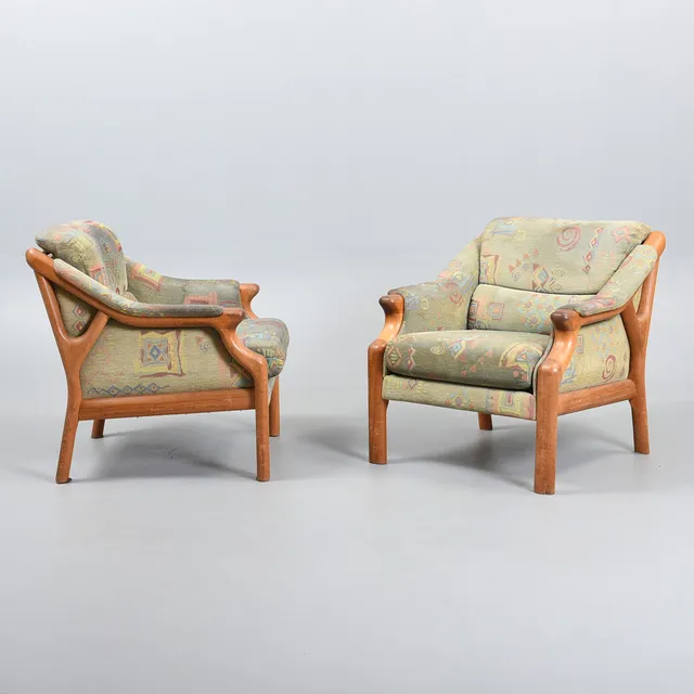 DANSK DESIGN, lænestol, et par. Danmark, 1980-90'erne. (2).