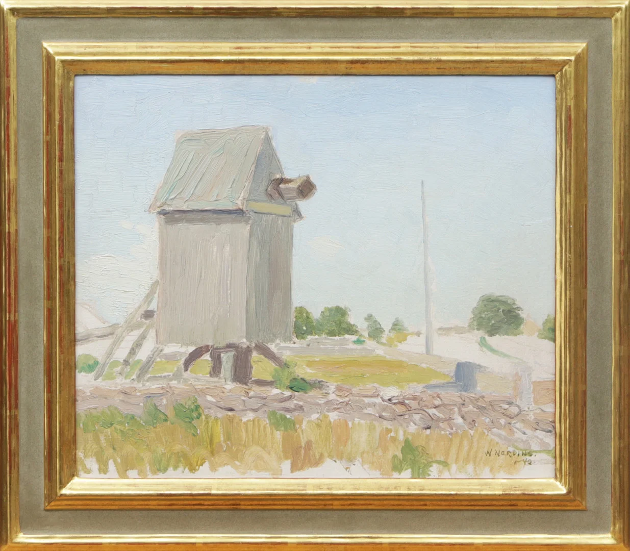 WILLIAM NORDING. OLJA, på pannå, Vickleby Öland, signerad, 1940. — Paintings — Kalmar Auktionsverk