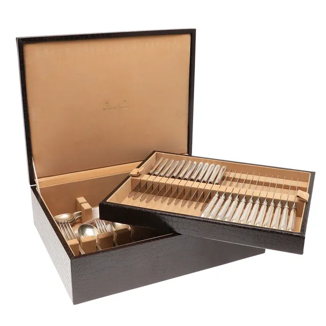 AN ELIZABETH II 90 PIECE SILVER CANTEEN OF CUTLERY BY MAPPIN & WEBB.