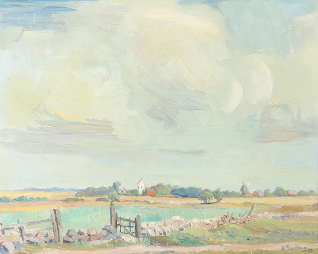 GOTTFRID OLSSON. Motiv från Öland, olja på duk, signerad -39.