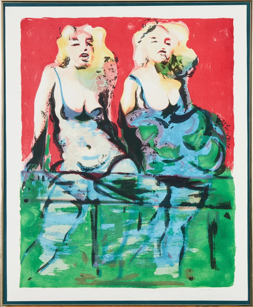 PETER DAHL. "Anna och Anna", färglitografi. — Engravings & Prints — Stockholms Auktionsverk Magasin 5