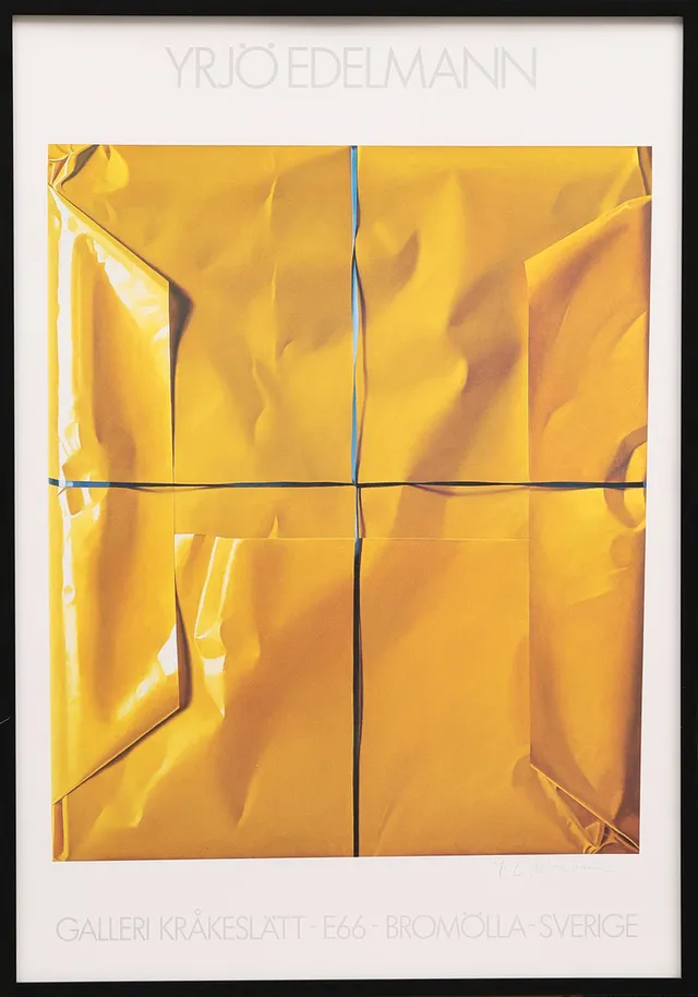 YRJÖ EDELMANN. UTSTÄLLNINGSAFFISCH, Galleri Kråkeslätt, signerad.