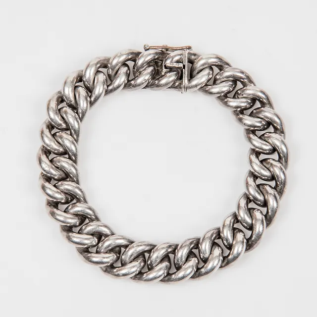 ARMBAND, pansarlänk, silver.