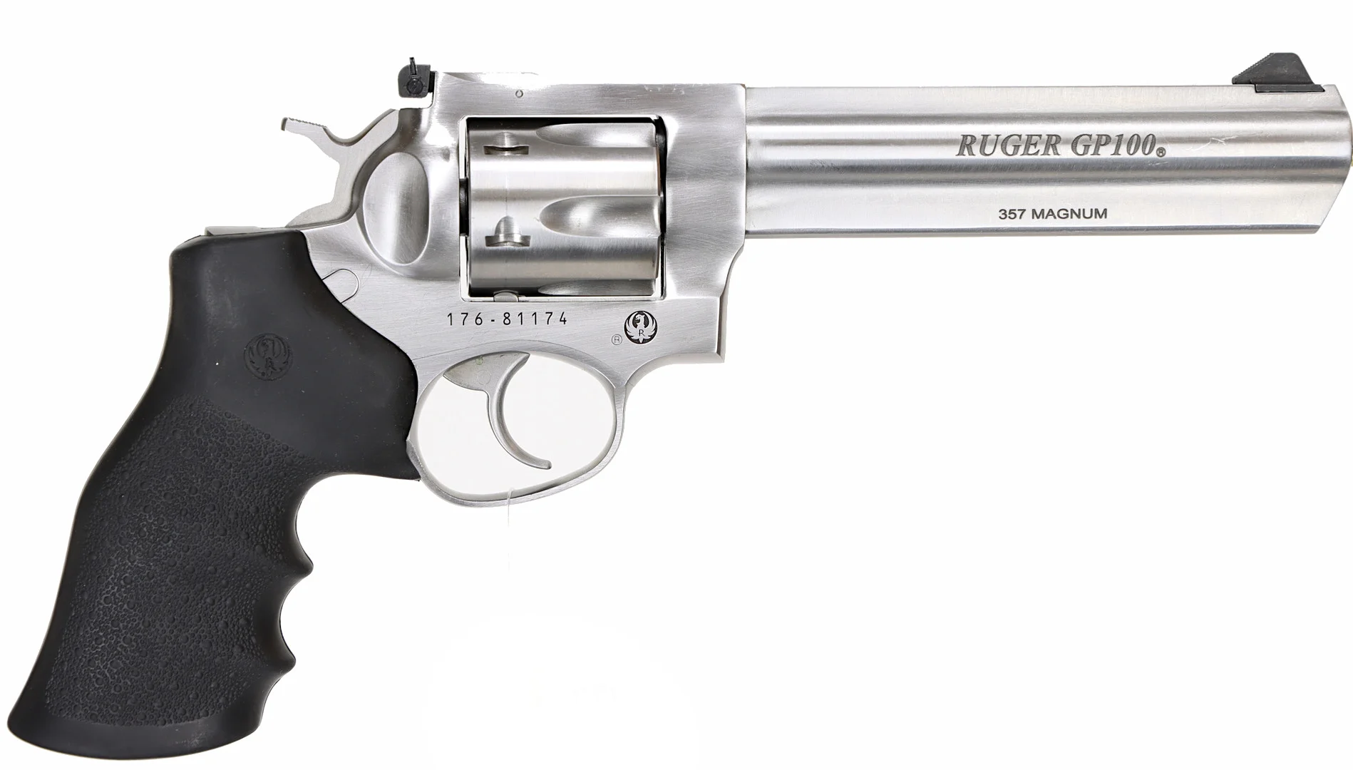 153. REVOLVER, Double Action, fabrikat Ruger, modell GP100, kaliber .357 Magnum, tillv.nr 176-81174, se-nr SE2378963. — Revolvers — Walter Borg