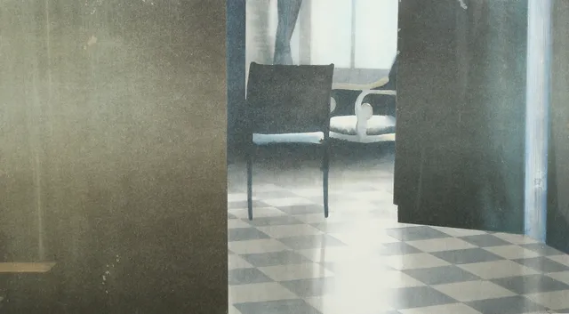 EMANUEL BERNSTONE. Färglitografi ''Lobby'', signerad samt numrerad.
