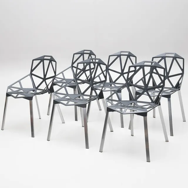 KONSTANTIN GRCIC. Stolar, 6 st, "Chair One Stacking Chair", Magis, Italien.