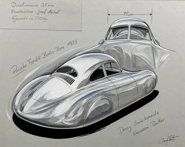 RONY LUTZ. PORSCHE TYP 64. Original.