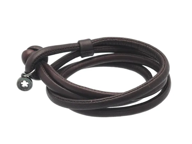 OLE LYNGGAARD, armband, läder, längd 38 cm.