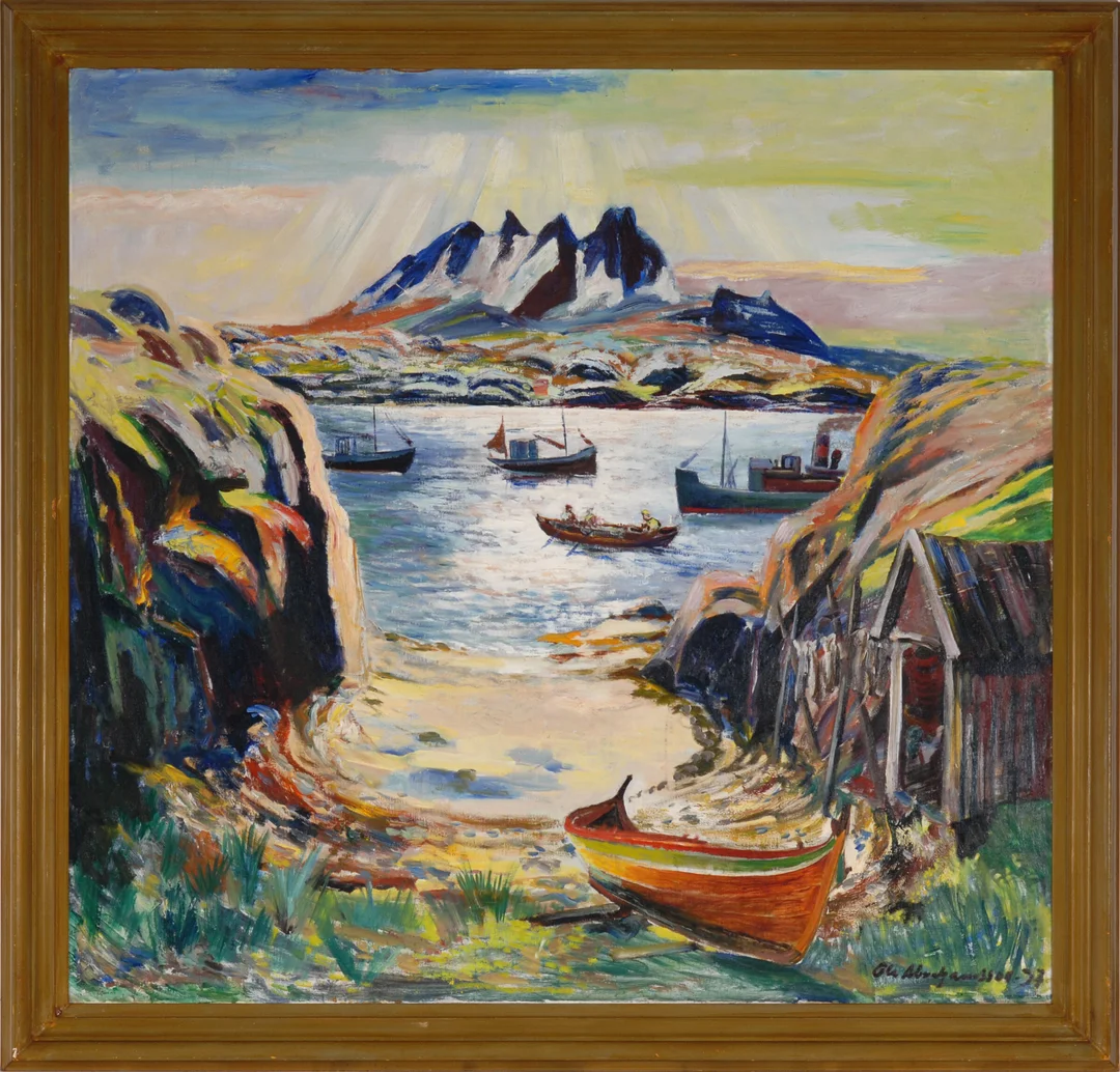 Abrahamsson, Ola — Kystmotiv, Nordnorge ,1937 — Kunst/Maleri — Blomqvist