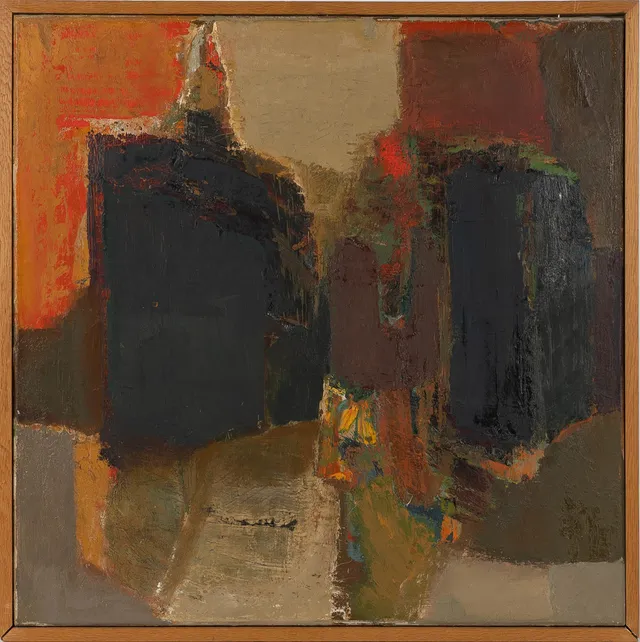 BENGT OSSLER (1932-1998). Landskapskomposition, olja på duk, signerad.