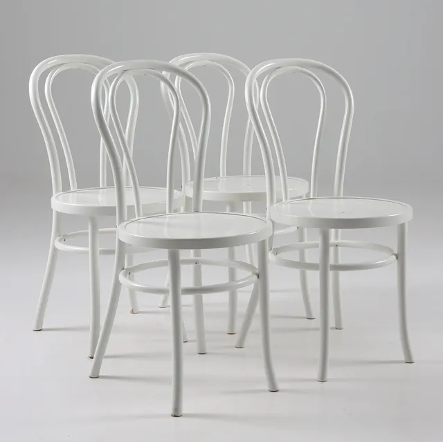 GILLIS LUNDGREN. Stolar, 4 st, bemålat trä, "Öglan", Ikea, 1900-tal.