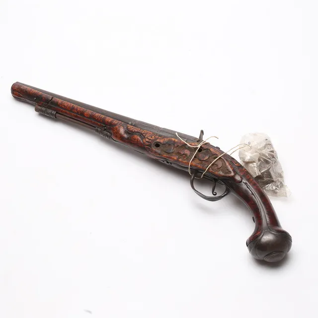FLINTLÅSPISTOL, märkt Anders Biornstad, 1700-tal.