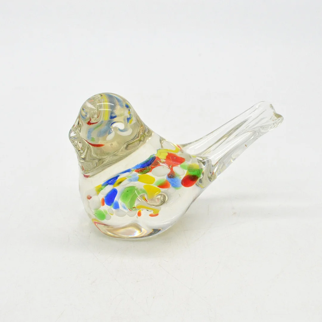 MURANO GLAS SKULPTUR, VOGEL, TRANSPARENT-KONFETTI, UM 1960ER. — Art glass — Kunst- und Auktionshaus Kleinhenz
