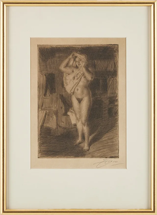 ANDERS ZORN. "Bärsärk" etsning, signerad med blyerts, signerad och daterad i plåten 1914.