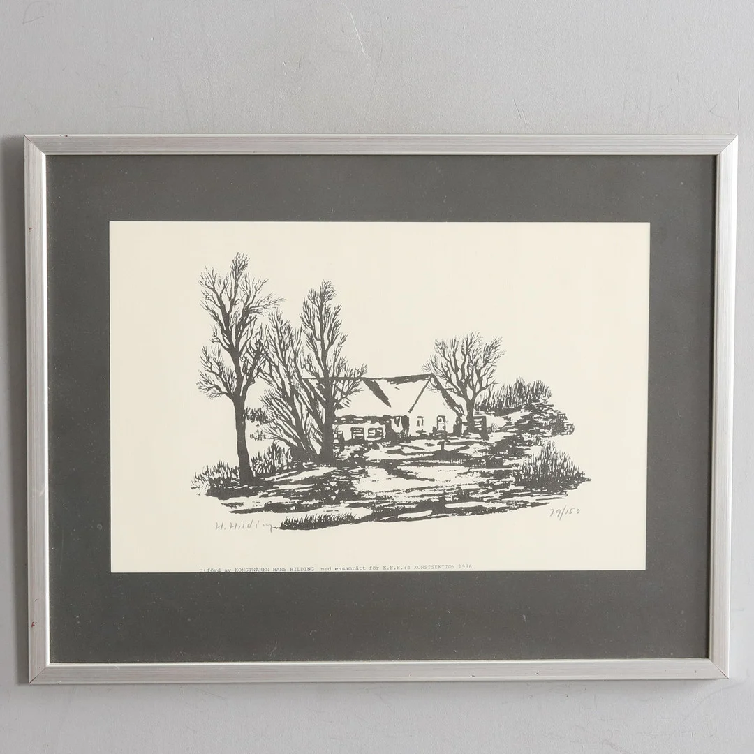 HANS HILDING, tryck, 79/150, signerad, 1986. — Engravings & Prints — Örebro Stadsauktioner