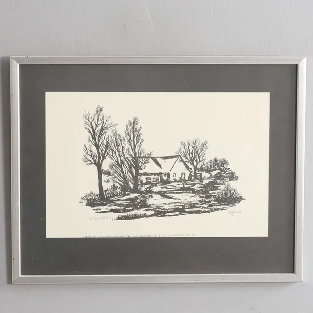 HANS HILDING, tryck, 79/150, signerad, 1986.