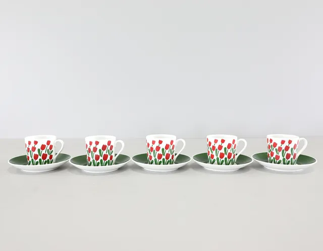 MARGARETA HENNIX. kaffeservis, 11 delar, "Juliana", benporslin, Gustavsberg.