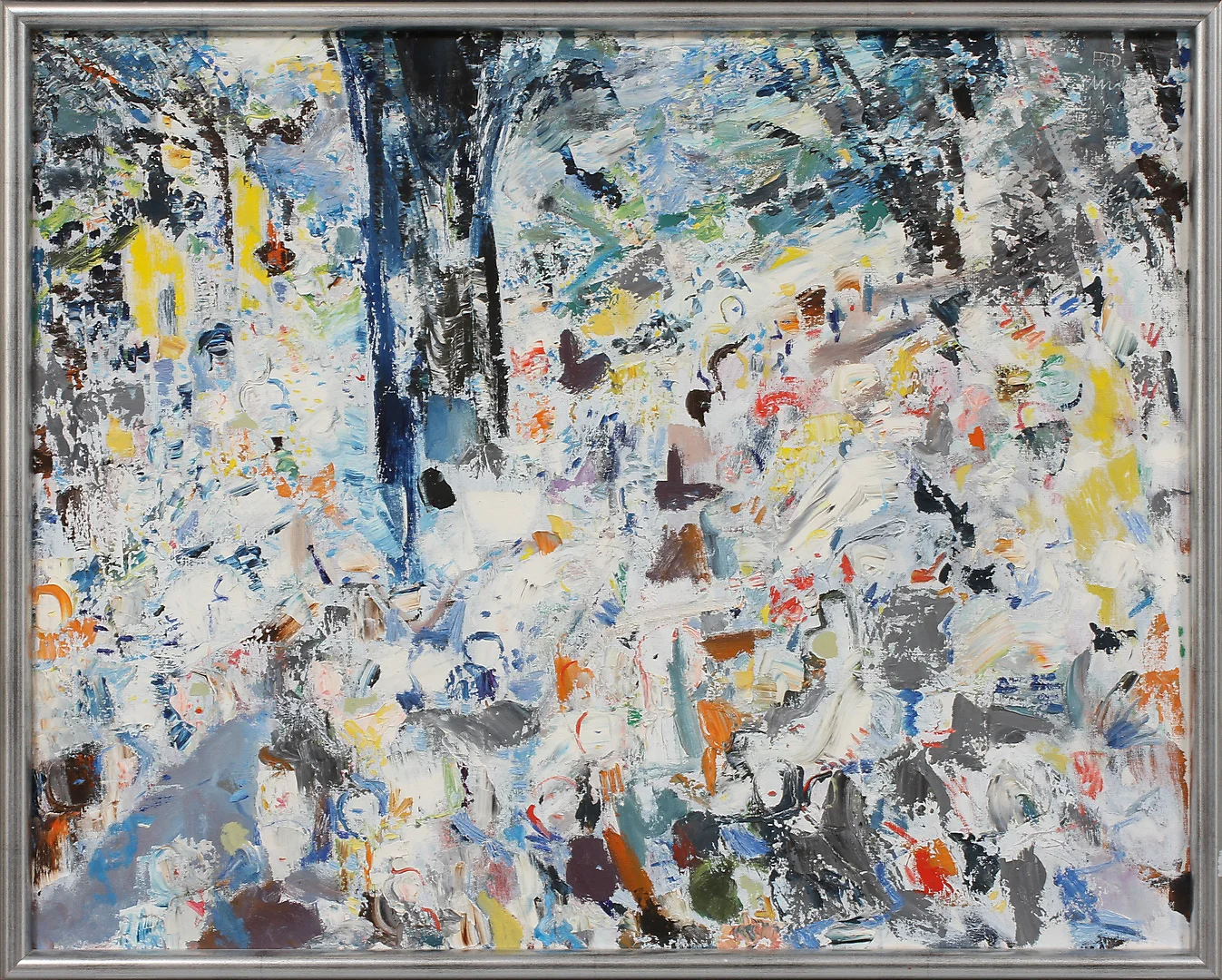 FRED ANDERSSON. "Kaos i Kungsan", olja på duk, signerad. — Paintings — Göteborgs Auktionsverk