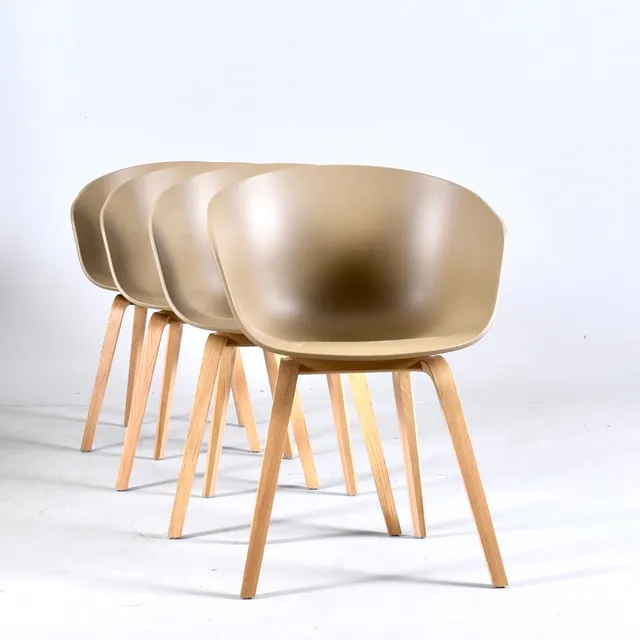 HEE WELLING. armstolar, 4 st, lackerad ek med sits i återvunnen polypropylene, HAY "About a Chair, AAC22".