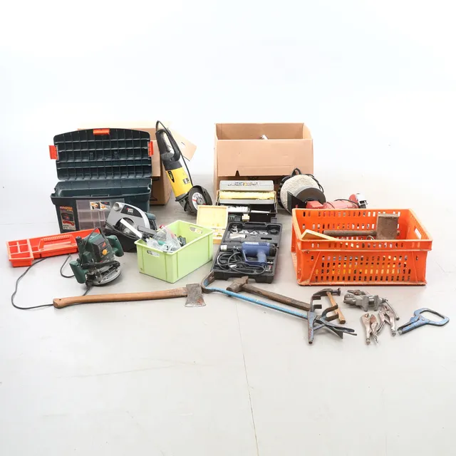 VERKTYG. parti, Bl,a Bosch, Biltema, Black&decker.