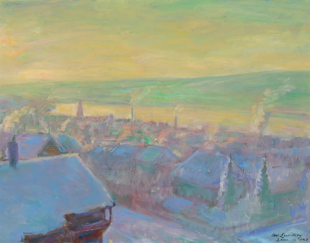 Lundeby, Alf — Fra Lillehammer, 1947 — Kunst/Maleri — Blomqvist