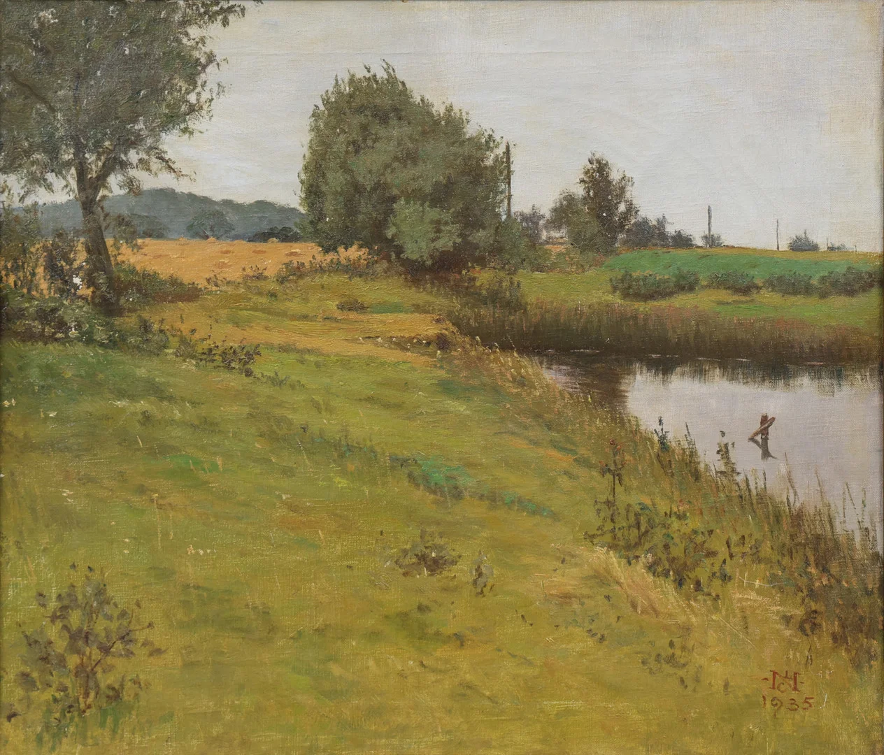 CARL LEOPOLD NIELSEN (1888- 1960). Landskap, olja på duk, monogramsignerad, daterad. — Paintings — Garpenhus Auktioner