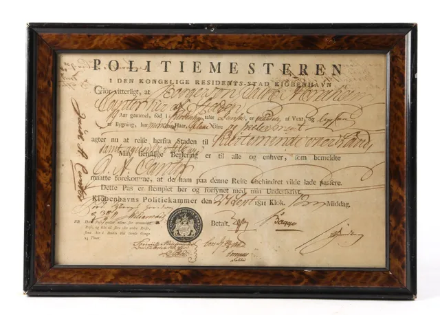 Passport issued in Copenhagen 1811