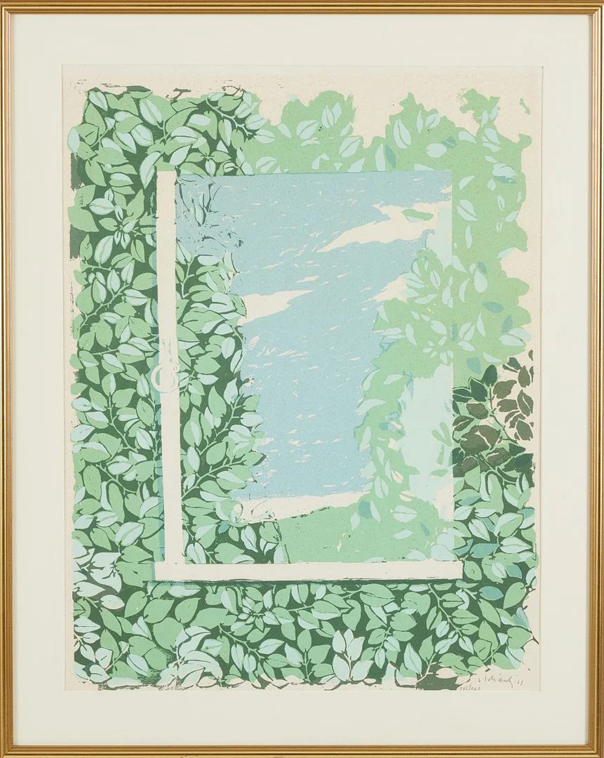 PHILIP VON SCHANTZ. Komposition, färglitografi, signerad v Schantz, numrerad 205/260. — Engravings & Prints — Stockholms Auktionsverk Magasin 5