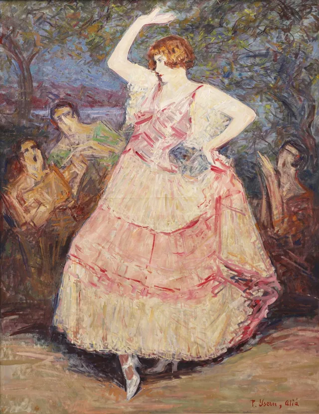 PERE YSERN I ALIÉ. "Bailaora", óleo sobre lienzo.