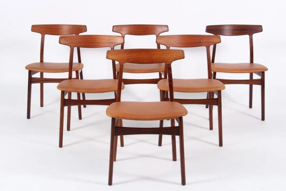 Henning Kjærnulf. Dining chairs, rosewood, model 60 (6) — Furniture/Chairs — Lauritz