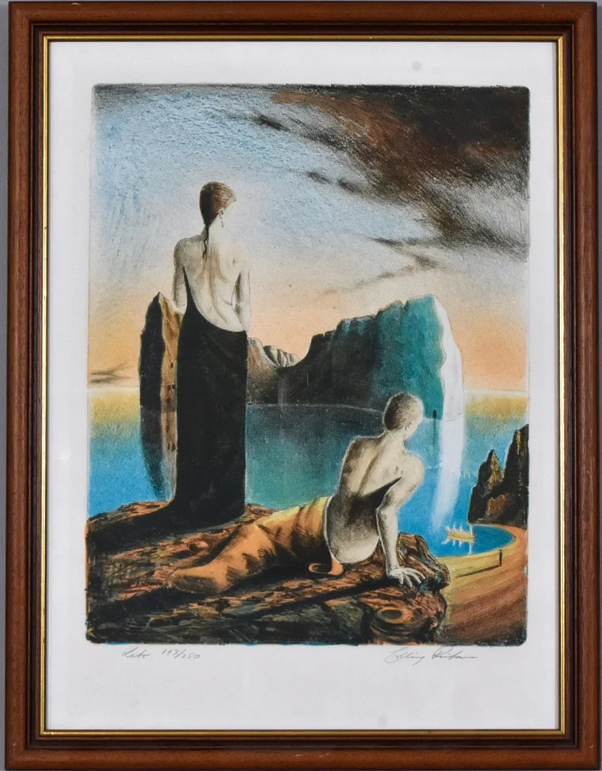 ELLING REITAN. Färglitografi. — Engravings & Prints — Halmstads Auktionskammare