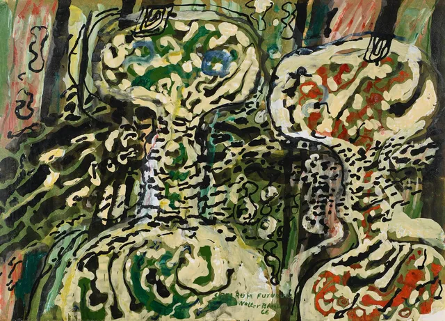 WALTER BENGTSSON. "Spelrum Futurum", olja på pannå. Signerad Walter Bengtsson 66.