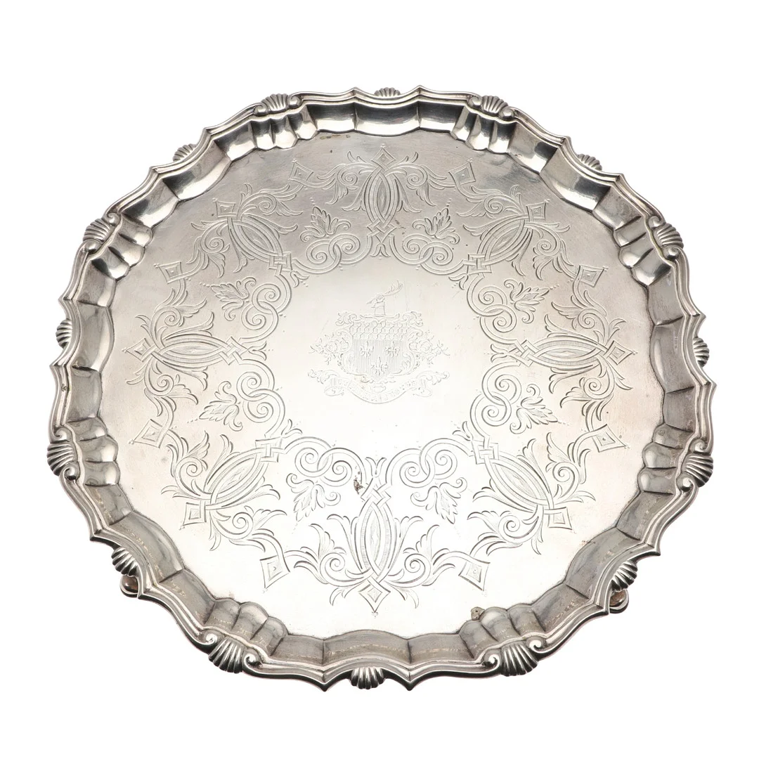 A GEORGE II SILVER SALVER. — Silver — Lawrences Auctioneers