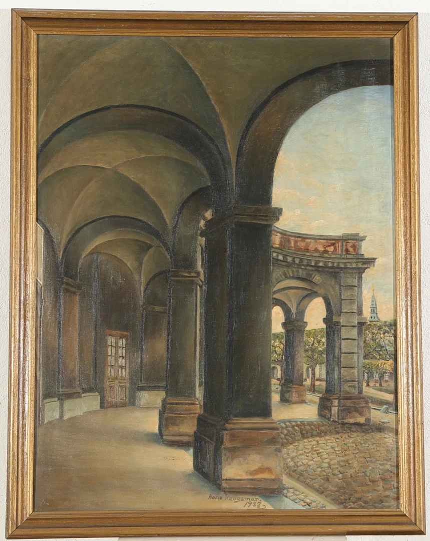 HANS KONGSMAR (1884-1976). Søjlegang, olie på lærred, 1937. — Paintings — Bidstrup Auktioner