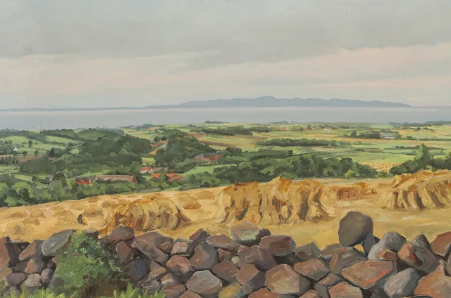 OIDENTIFIERAD KONSTNÄR. Landskapsmotiv, olja på duk, signerad Ivan 1951.