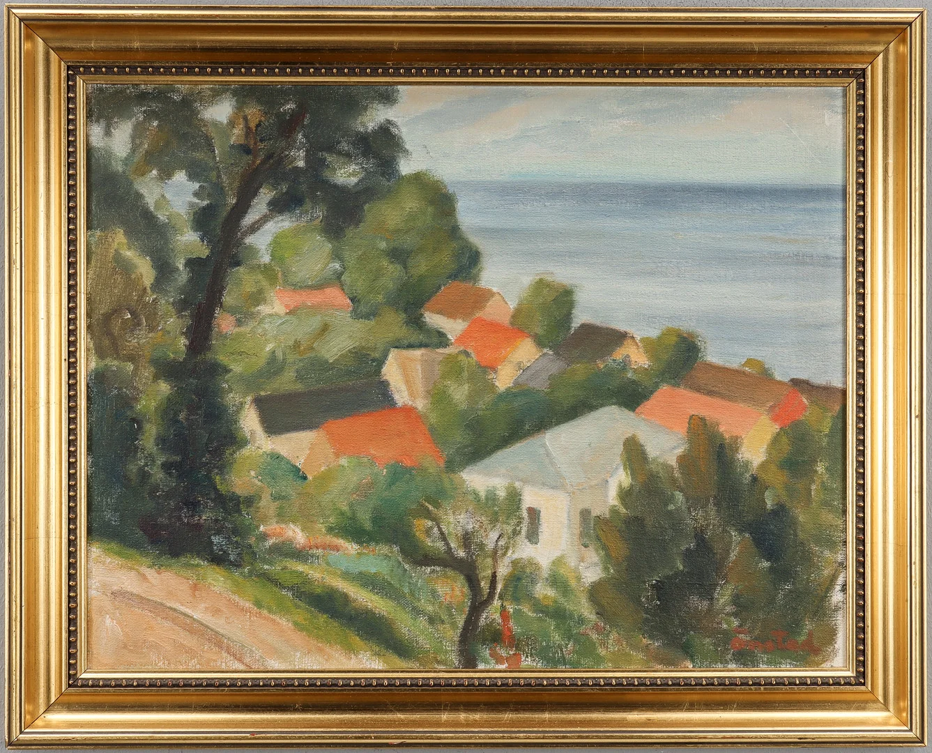 BERNHARD ÖNSTAD. Olja på pannå, signerad. — Paintings — Karlstad Hammarö Auktionsverk