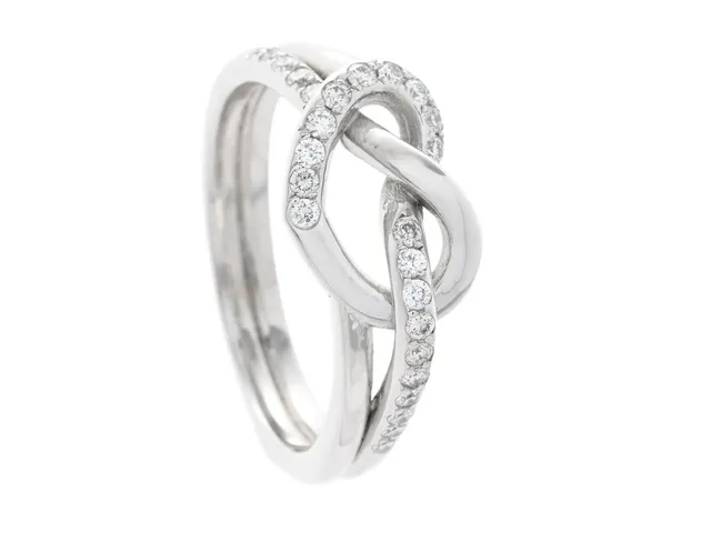 STRÖMDAHLS, ring, Love knot small, 18K vitguld, briljantslipade diamanter 0,22 ctv, TW/VS-SI, stl 17,5 mm, vikt 5,7 g.