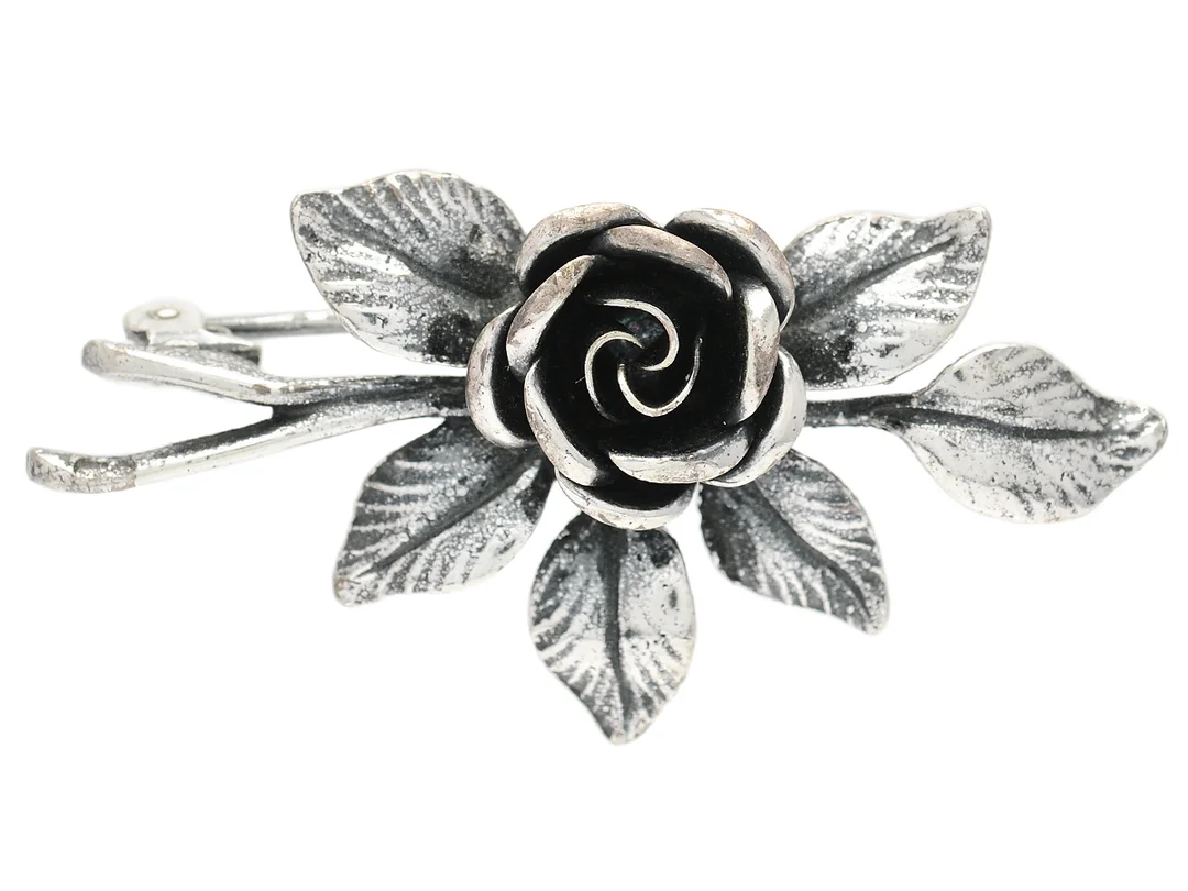 BROSCH, sterlingsilver, ros, stl 4,3 x 2,2 cm, vikt 5,7 g. — Smycken/Brosch — Kaplans
