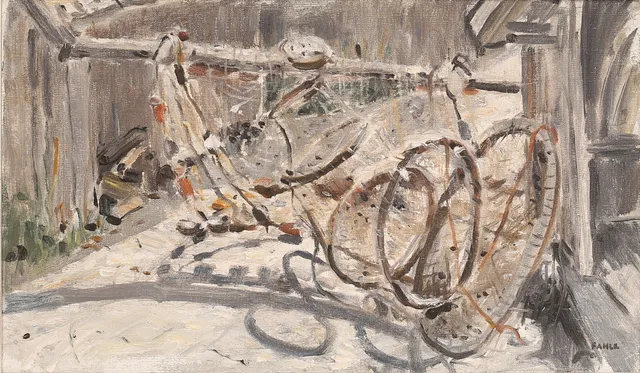 GUSTAF ADOLF FAHLE. Olja på duk, "Ålhomma i Motsol", signerad.