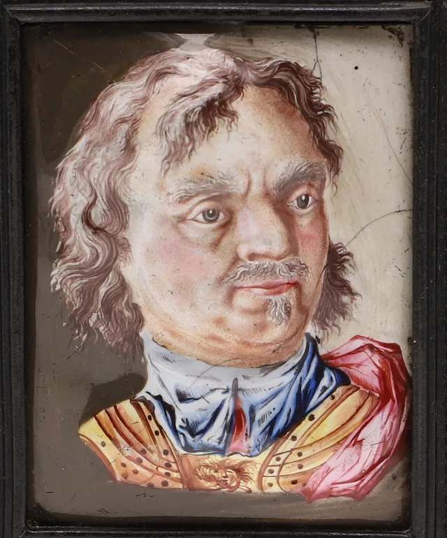 CROMWELL. AN ENAMEL PORTRAIT PLAQUE.