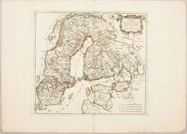 KARTA ÖVER SKANDINAVIEN AV SANSON, ca 1665.