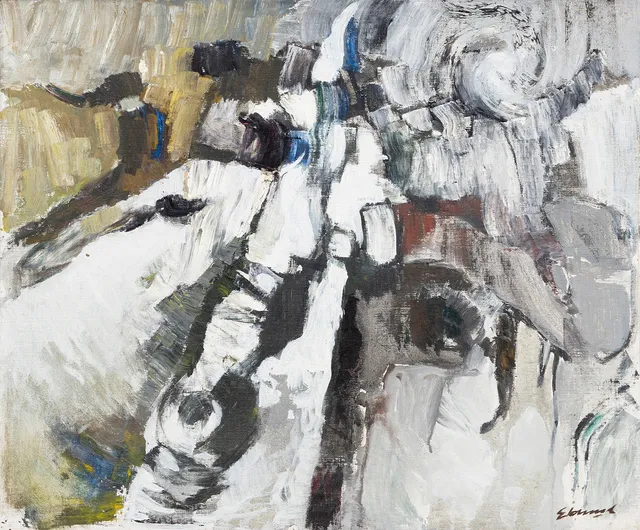 BENGT EKLUND. (1916-1989). "Former från berget" olja på pannå, signerad.
