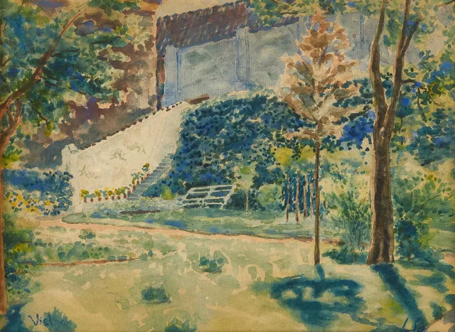 LOUIS SPARRE (Sverige, 1863-1964): Visby, monogramsignerad L Sp., akvarell.