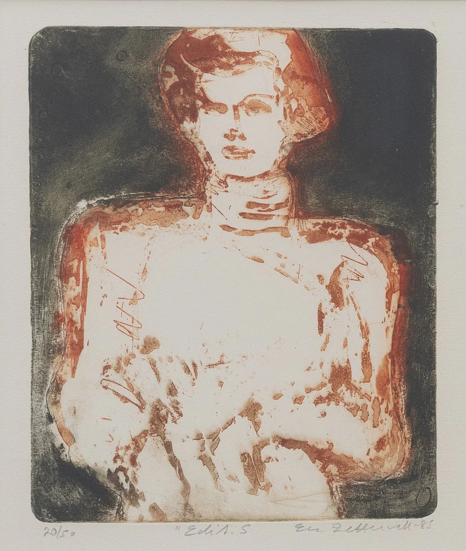 EVA ZETTERVALL. "Edit S", etsning nr 20/50, signerad och daterad -85. — Engravings & Prints — Garpenhus Auktioner