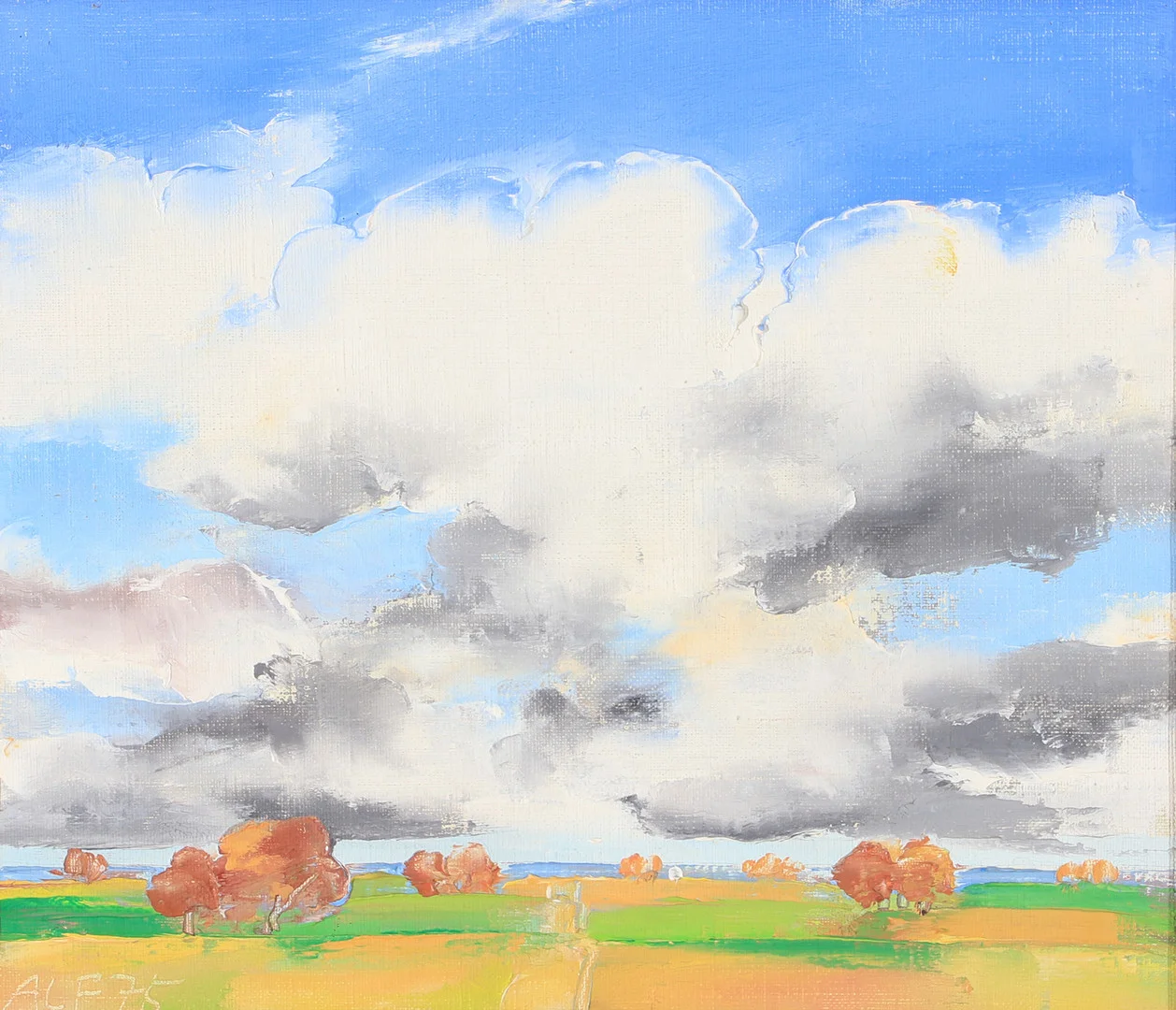 ALF OLSSON. Landskap, olja på duk, signerad Alf -75. — Paintings — Helsingborgs Auktionskammare