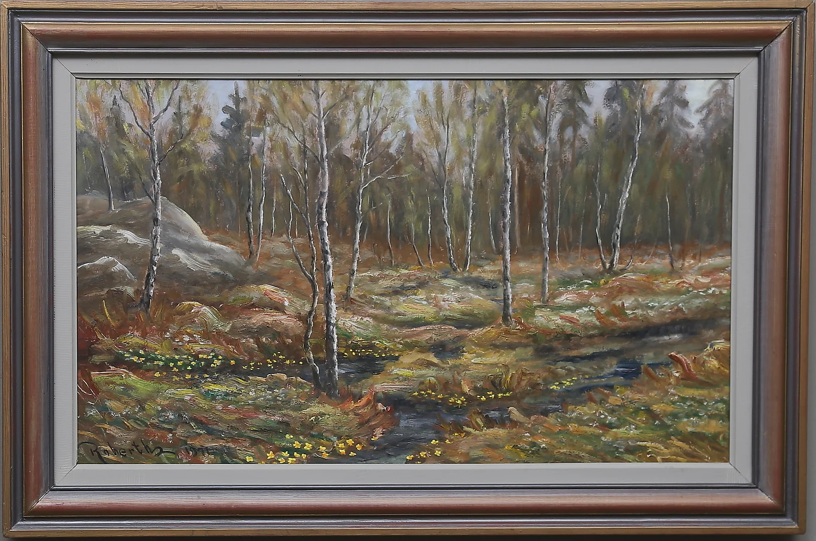 ROBERTH KARLSSON. Olja på pannå, signerad och daterad 1971. — Paintings — Gomér & Andersson Linköping