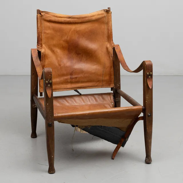 KAARE KLINT. Karmstol, "Safari Chair", 1900-talets andra hälft.
