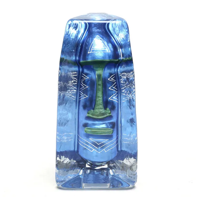 RENATE STOCK. SKULPTUR, glas, med LJUSSOCKEL, SEA.