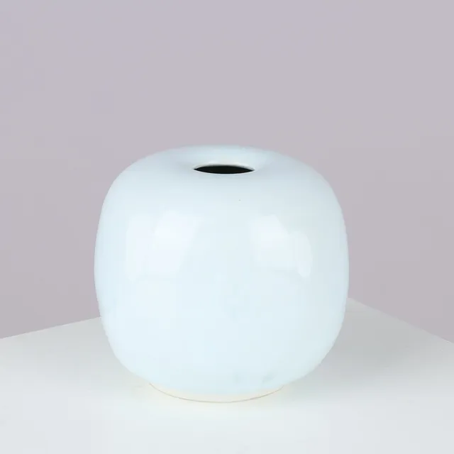 EDITH SONNE (1910-1993). Bulbous porcelain vase glazed in a light blue shade, Bing & Grøndahl, Denmark, 1980s.