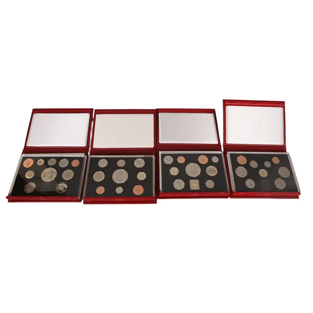 FOUR ROYAL MINT UNITED KINGDOM PROOF COIN COLLECTIONS (4).